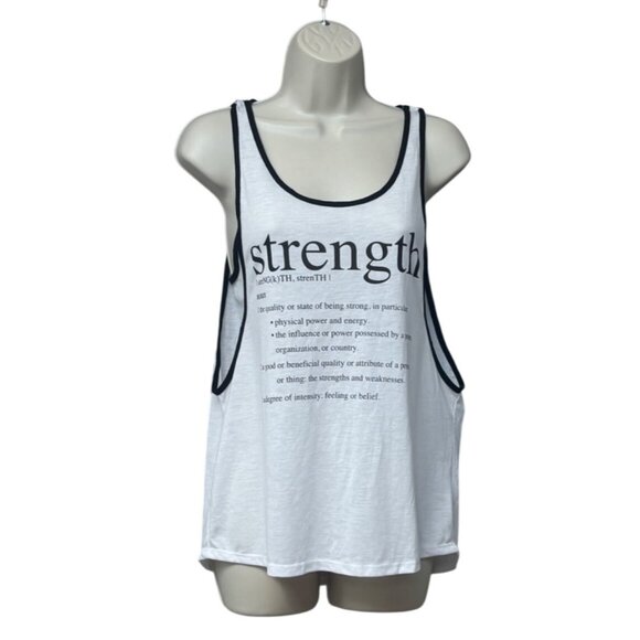 Energie Active Juniors' "Strength" Layered-Look Tank Top. Off White, M - Picture 3 of 11